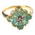 Bochic “Orient” Diamond & Emerald Vintage Cluster Ring Set in 18k & Silver Size 4.5 For Sale