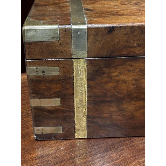 Victorian Campaign Burr Walnut Writing Box with Fitted Interior and Secret Drawers For Sale - Image 13 of 14