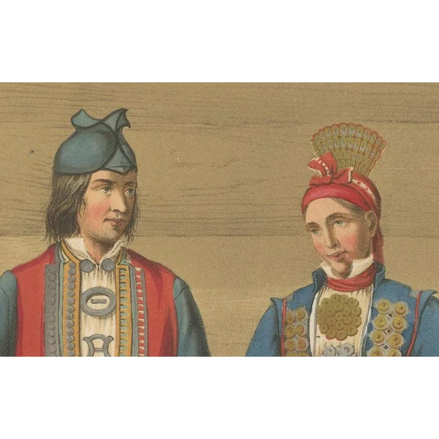 Saetersdalen Couple in Wedding Dress, 1800s, Paper For Sale - Image 4 of 10