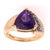 Modern 14 Karat Yellow Gold Fashion Ring With Amethyst and Round Diamond, Size 5 For Sale - Image 3 of 7