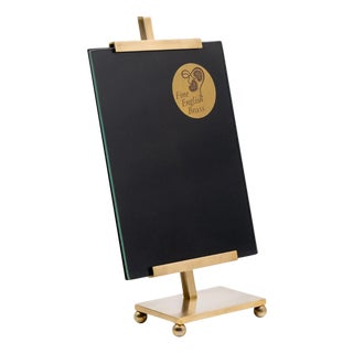 English Brass Photo Frame on Angled Stand, 1970s For Sale