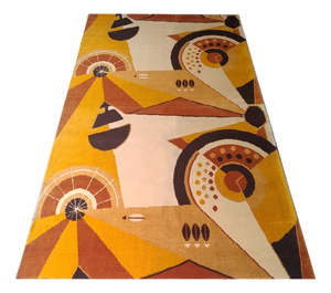 Constructivist Mechanical Futuristic Rug, France, 1950s