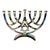 1980s Vintage Contemporary Postmodern Hollywood Regency Enamel and Chrome Menorah For Sale
