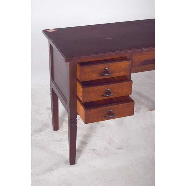Wood Mid-Century Portuguese Desk from Olaio, 1950s For Sale - Image 7 of 9