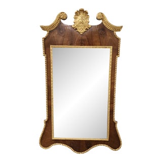 Antique Georgian Style Mahagony Giltwood Mirror For Sale