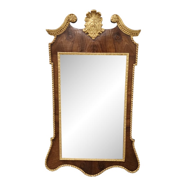 Antique Georgian Style Mahagony Giltwood Mirror For Sale