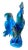 Vintage Italian Blue & Green Ceramic Rooster Figurine For Sale - Image 4 of 9