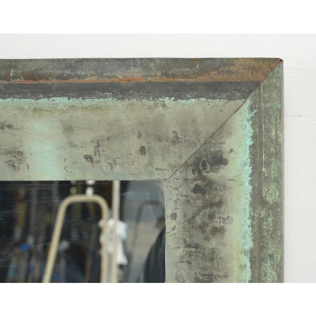 Handcrafted Verdigris Copper Gutter Wall Mirror 29 X 71 In. For Sale - Image 4 of 11