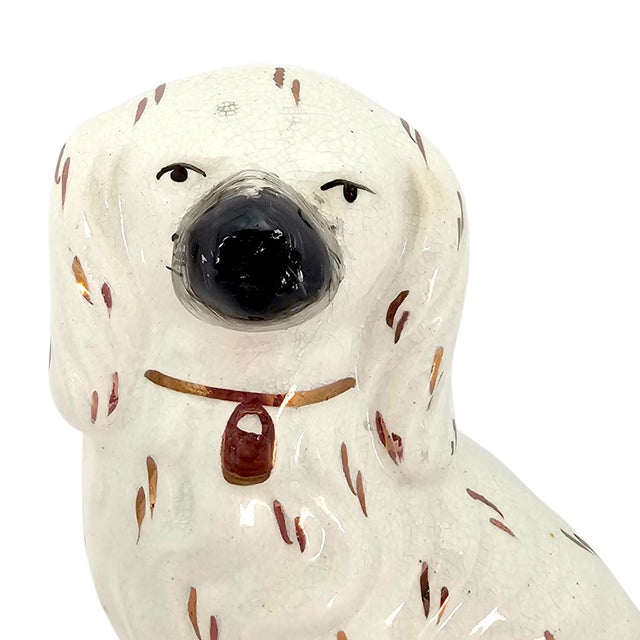 Staffordshire Circa 1860-1880 Victorian Staffordshire Gold-Lustre Spaniel Dogs, Pair For Sale - Image 4 of 15