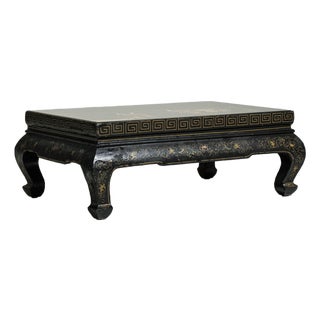Chinoiserie Coffee Table with Glass Top, Antique, China, 20th Century For Sale