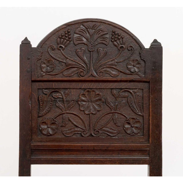Set of Eight Jacobean Carved Oak Dining Chairs For Sale - Image 13 of 16