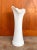 Vintage Mid-Century Modern Milk Glass Swung Stretch ruffled top Glass Vase in the Fenton Glass Manner. In excellent...
