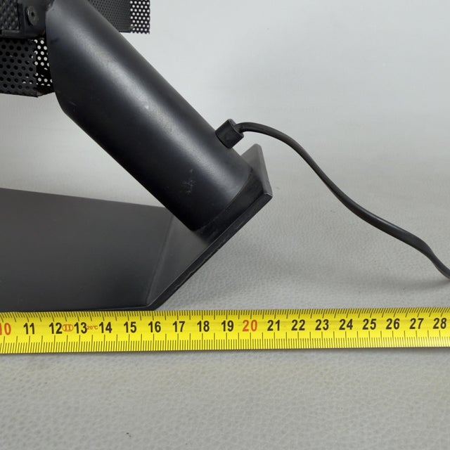 Modernist Opal Glass Half-Moon Metal Table Lamp, 1980s For Sale - Image 11 of 13