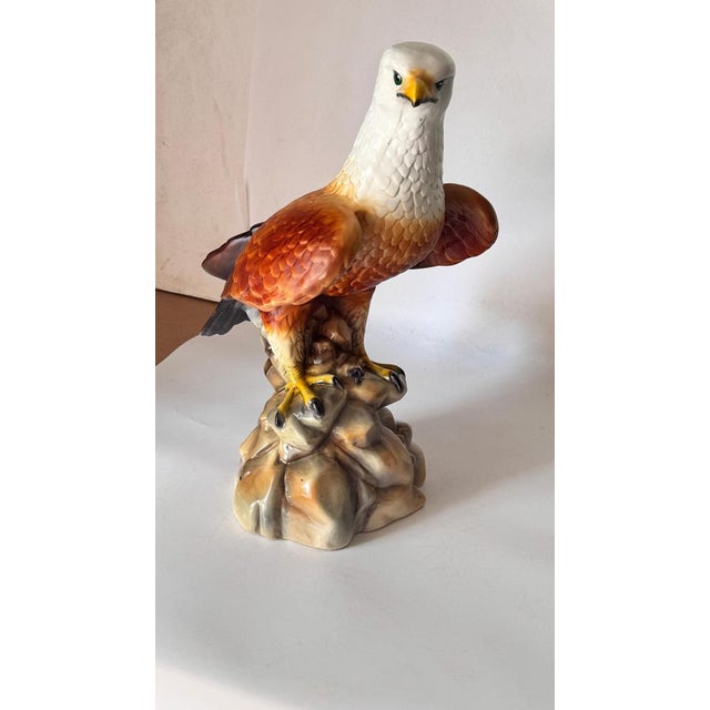 French Hand-Painted Ceramic Eagle Sculpture, 1970s For Sale - Image 15 of 16