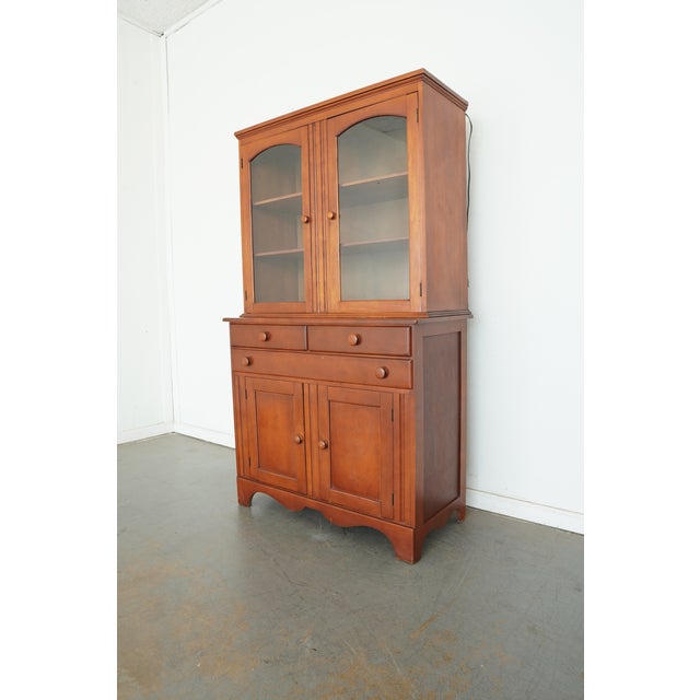 1980s Vintage Traditional China Cabinet Hutch For Sale - Image 5 of 17