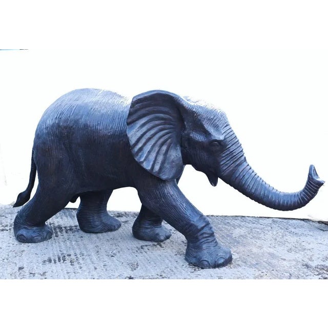Large Bronze Elephant Garden Statue For Sale - Image 10 of 10