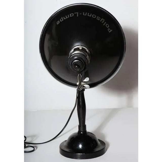 Polysonn-Lampe Nickel Plate and Black Iron Table Lamp, 1920's For Sale - Image 9 of 10