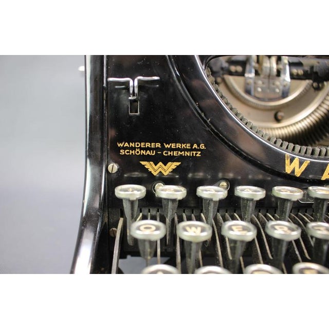 German Black Enamel and Chrome Typewriter by Wanderer Werke, 1935 For Sale - Image 4 of 10