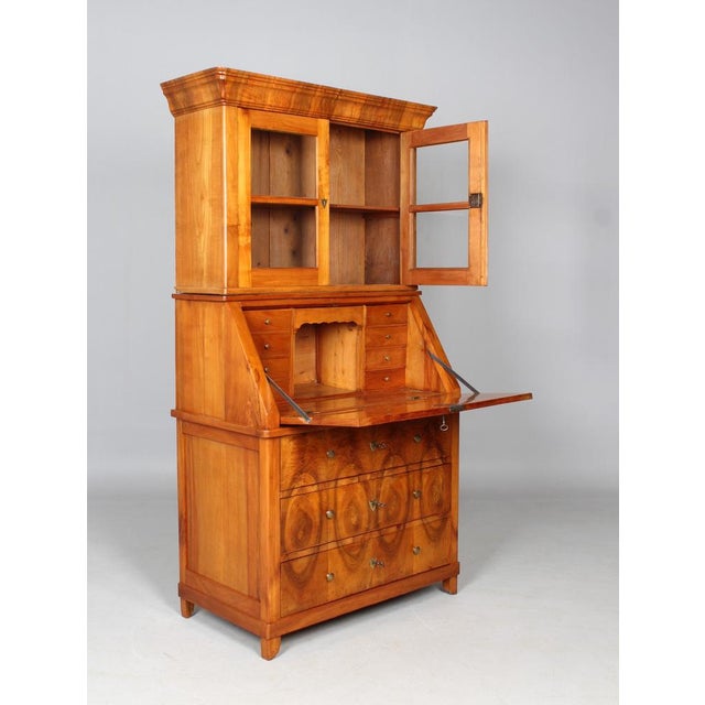 Biedermeier Secretaire with Brass Handles, 1845 For Sale - Image 9 of 17