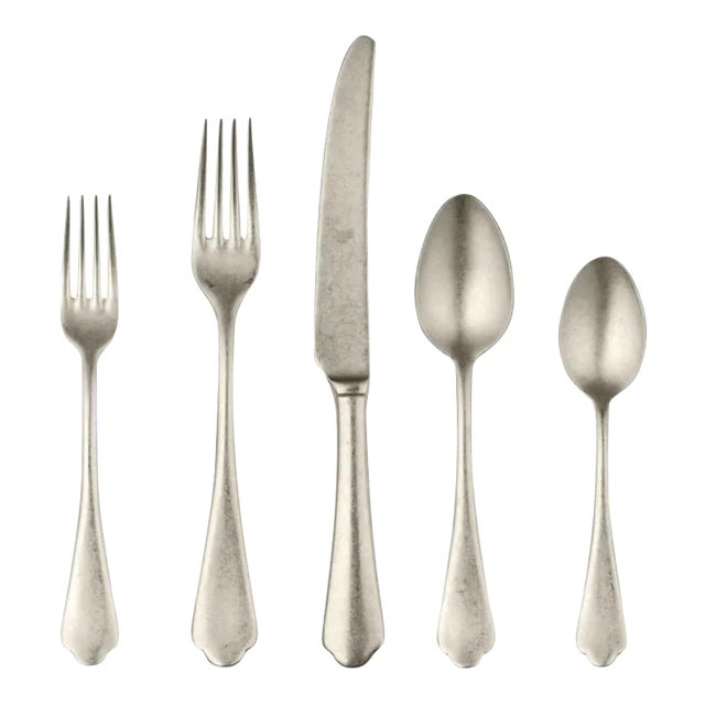 Mepra Dolce Vita 20-Piece Flatware Set, Pewter Champagne For Sale