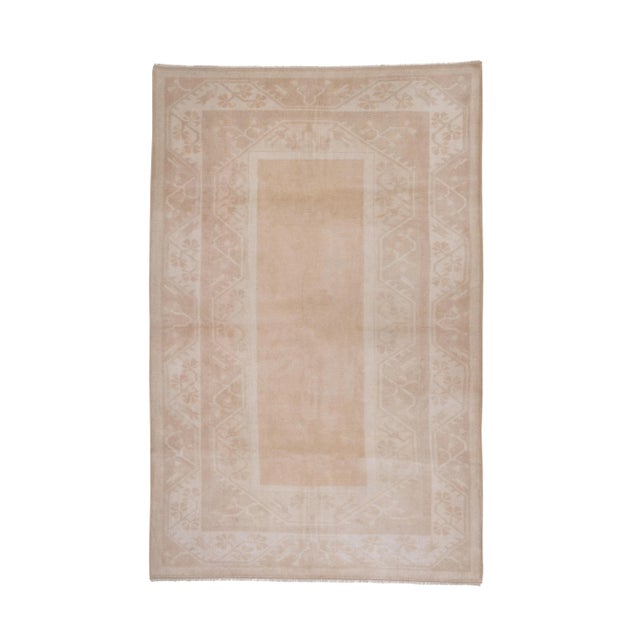 Vintage Turkish Oushak Rug with Pastel Color 63.1"x98.6" / 162x253cm Hand woven with high quality pure wool Excellent...