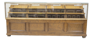 Shop Counter in Birch and Oak with Twenty Drawers, 1940s