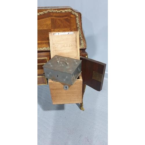 Antique French Kingwood Parquetry Bureau For Sale - Image 14 of 18