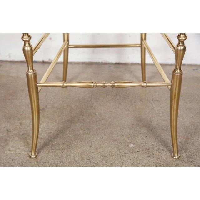 1960s Pair of 1960s Italian Brass Chiavari Side Chairs With Red Velvet Seats For Sale - Image 5 of 12