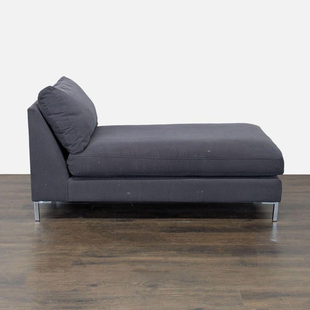 CB2 Cb2 Modern Dark Gray Chaise Lounge Sofa For Sale - Image 4 of 7