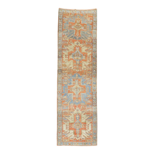 Antique Zabihi Collection Persian Heriz Runner - 3' x 10'7" For Sale