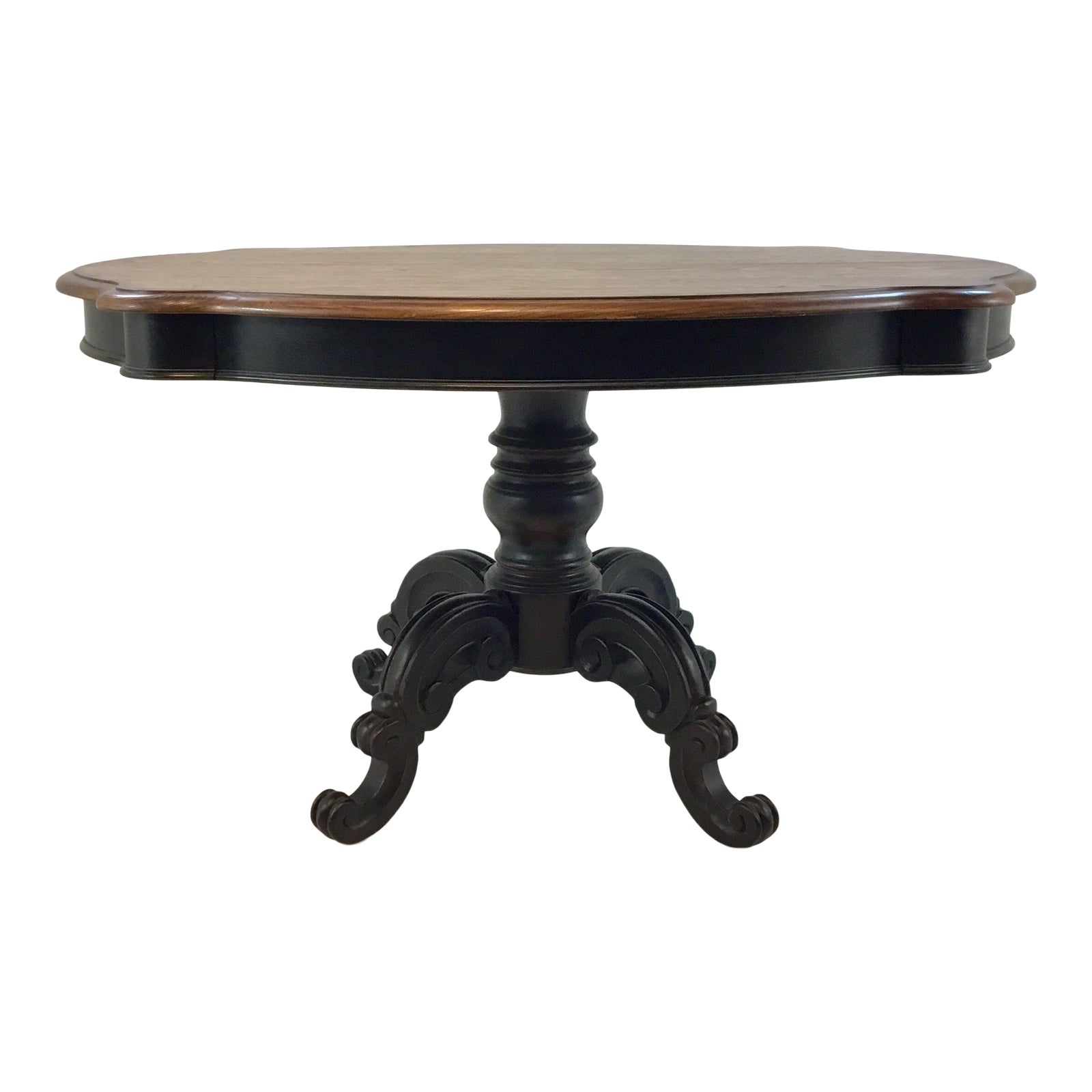 Transitional Oval Round Pedestal Wood Dining Table Chairish