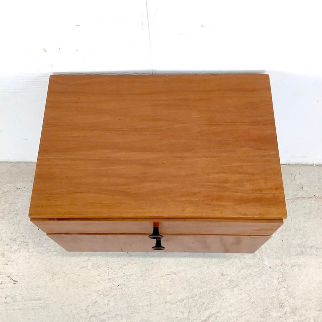 Brown Late 20th Century Nightstand With Drop-Front Cabinet and Drawer For Sale - Image 8 of 12