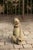 English Vintage Composition Sitting Dog Sculpture with Glass Eyes and Red Collar For Sale In Atlanta - Image 6 of 8