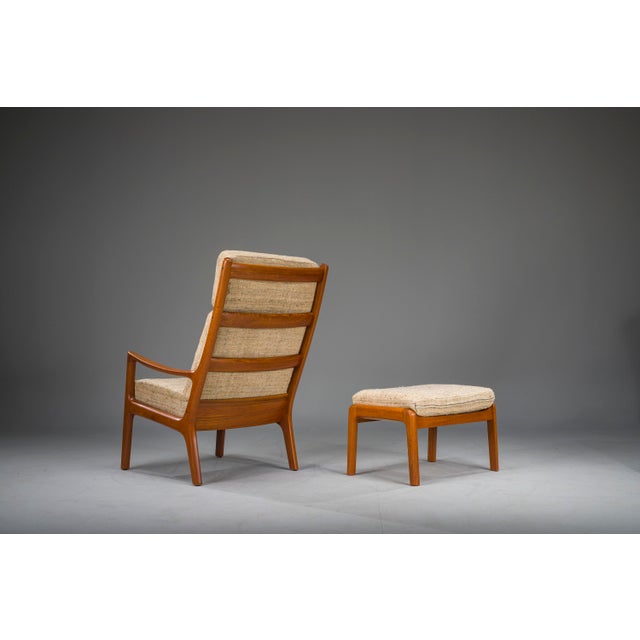 Set of Senator Highback Armchair & Ottoman in Teak by Ole Wanscher for Poul Jeppesen Collectors, Cado, 1960s For Sale - Image 15 of 16