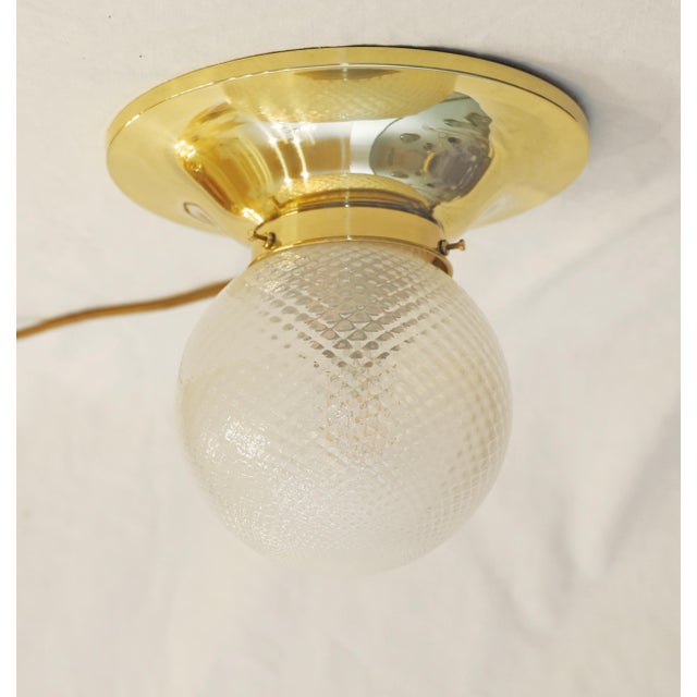 Gold Art Nouveau Brass Ceiling Lamp, 1890s For Sale - Image 8 of 8