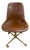World Market Marina Cognac Brown Faux Leather Adjustable Swivel Office Chair For Sale