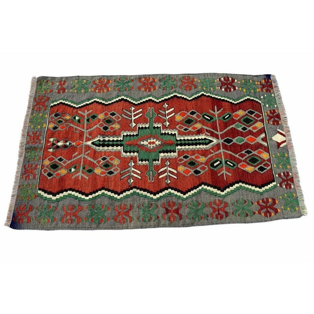 Turkish Kilim Rug For Sale - Image 4 of 11
