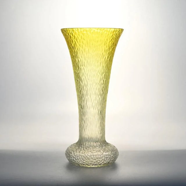 Yellow Martele Glass Vase from Wilhelm Kralk Sohn, 1920s For Sale - Image 11 of 11