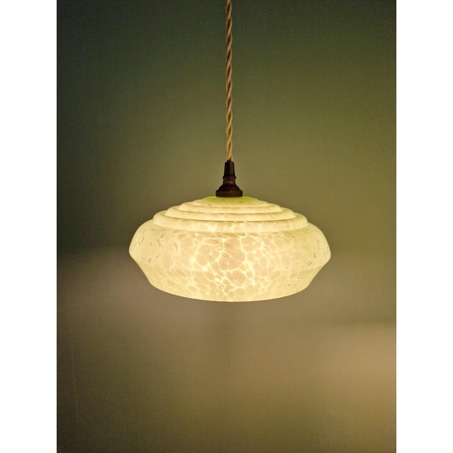 Art Deco Pendant Lights in Speckled Glass, 1930s, Set of 2 For Sale - Image 4 of 12
