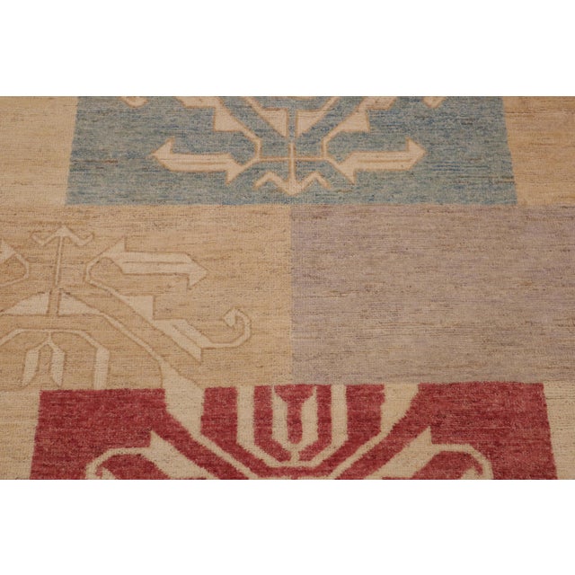 1990s Boho Chic Gabbeh Tan/Beige Wool Rug - 9'0'' X 11'0'' For Sale - Image 5 of 10