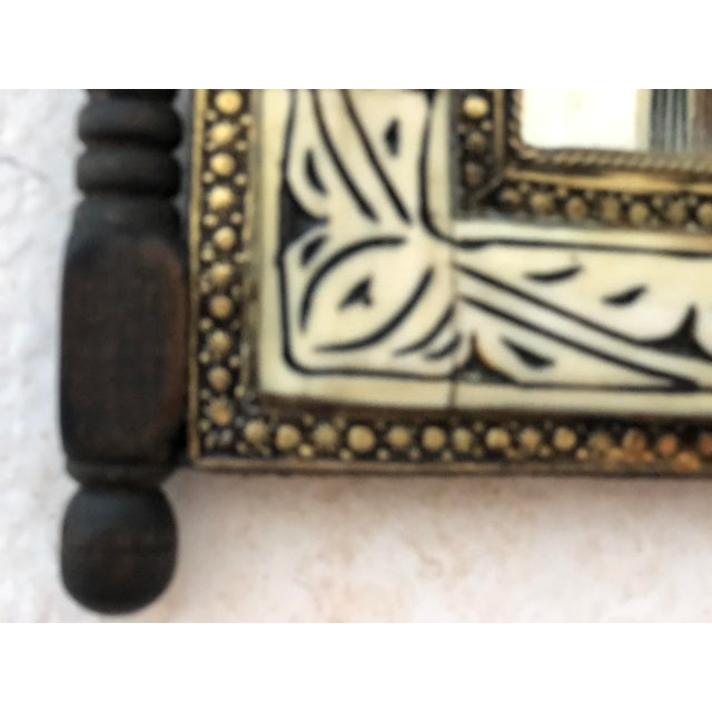 Handcrafted Moorish Wall Mirror | Black & Ivory Decorative Accent For Sale - Image 6 of 7