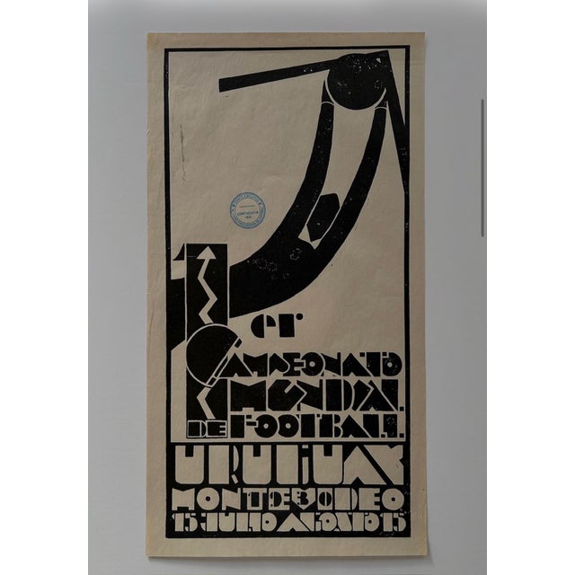 FIFA World Cup Poster (Monochrome Version) by Guillaume Lombardi, 1930 For Sale - Image 9 of 9
