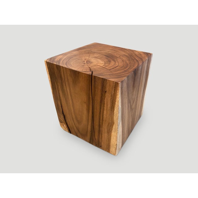 Brown Andrianna Shamaris Suar Wood Origami Side Table For Sale - Image 8 of 18