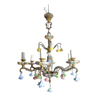 Vintage Chandelier in Bronze, 1930s For Sale