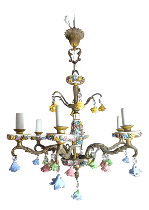 Vintage Chandelier in Bronze, 1930s