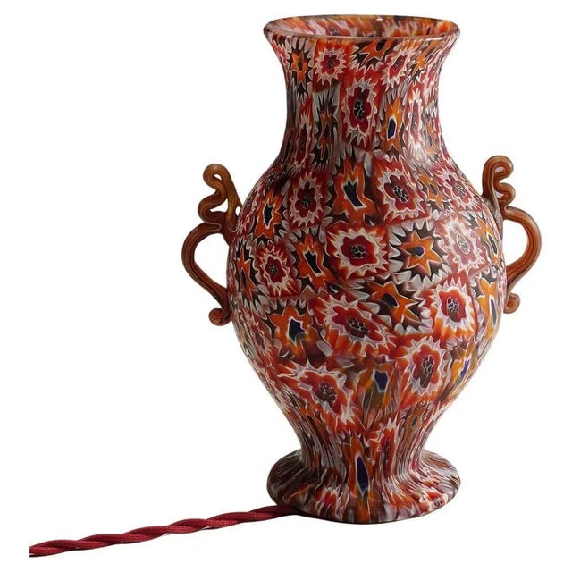 Antique Lamp with Handles from Brothers Toso Millefiori, Murano, 1910s For Sale - Image 9 of 9