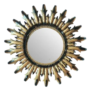 Vintage Metal Sunburst Mirror, 1960s
