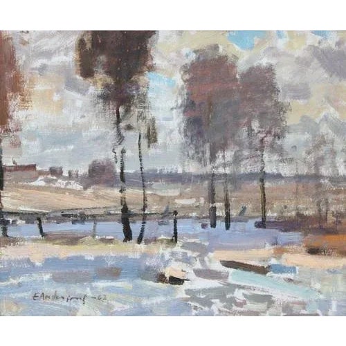 Modern Landscape, Oil on Board, 20th Century For Sale - Image 3 of 5