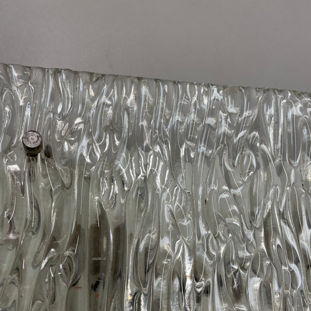 Large Hollywood Regency Ice Glass Wall Light from Kalmar Leuchten, 1970s For Sale - Image 11 of 15