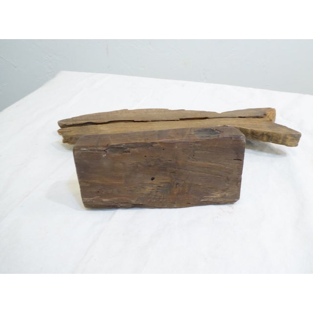 Rustic Vintage Carved Weathered Wood Fish For Sale - Image 3 of 4